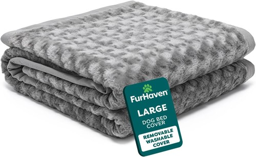 Machine washable gray - faux, fur