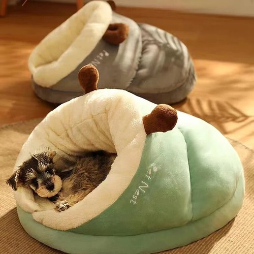 Plush dog bed cave warm - cave,